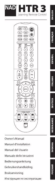 Mode d'emploi NAD HTR3