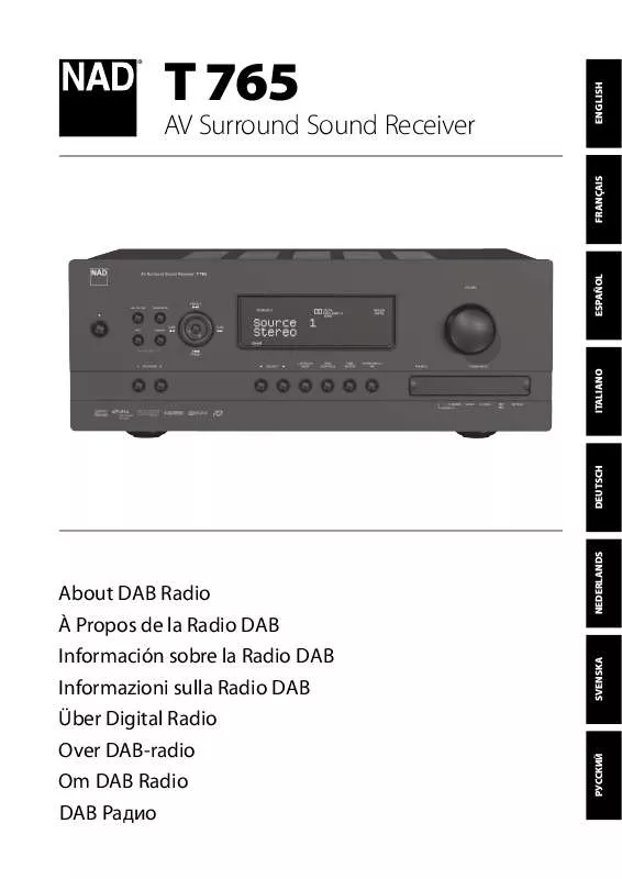 Mode d'emploi NAD T765 DAB