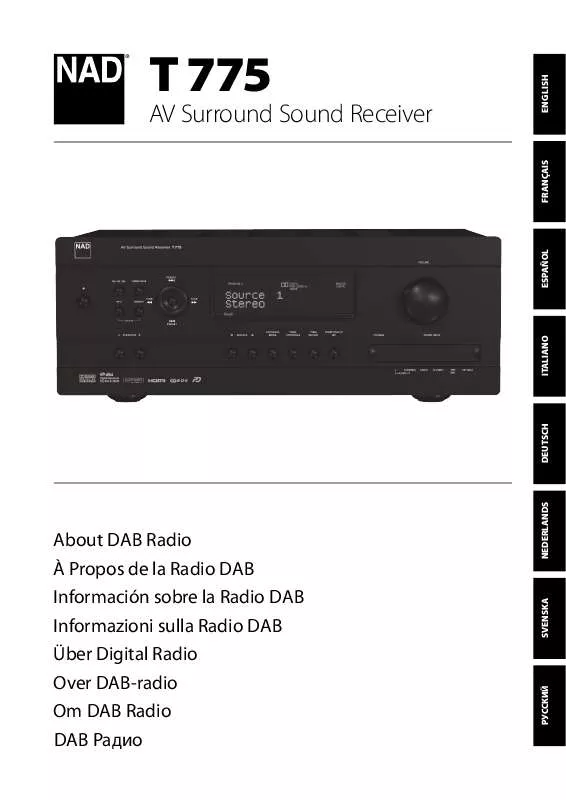 Mode d'emploi NAD T775 DAB