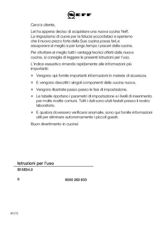 Mode d'emploi NEFF B15E54N0