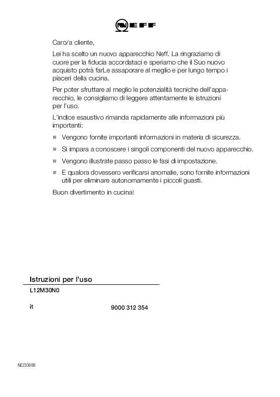 Mode d'emploi NEFF L12M30N0