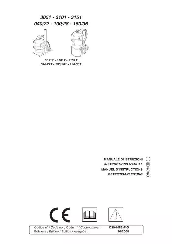 Mode d'emploi NILFISK 040T-22T