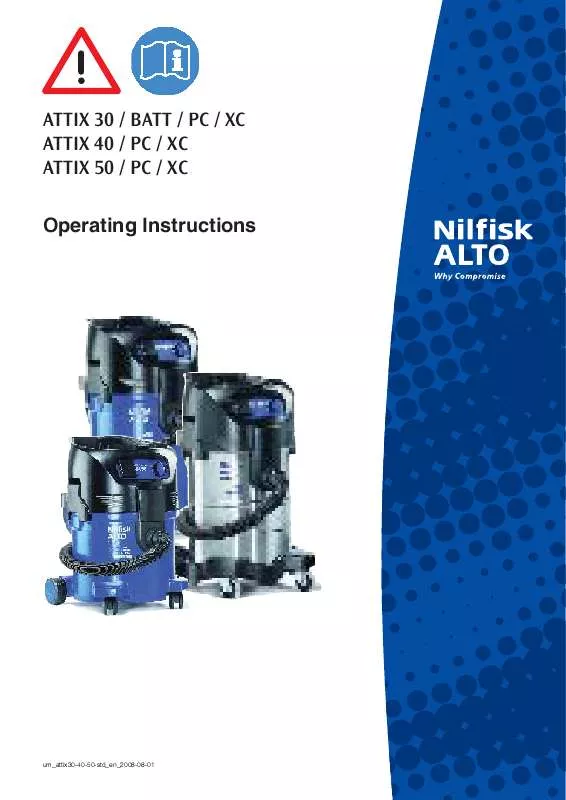 Mode d'emploi NILFISK ATTIX 30 BATT