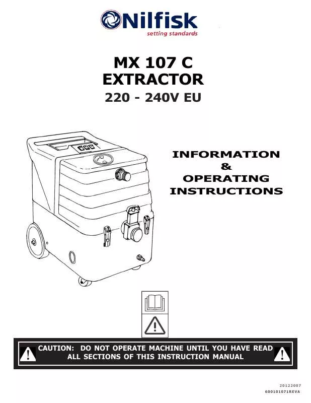 Mode d'emploi NILFISK MX 107C