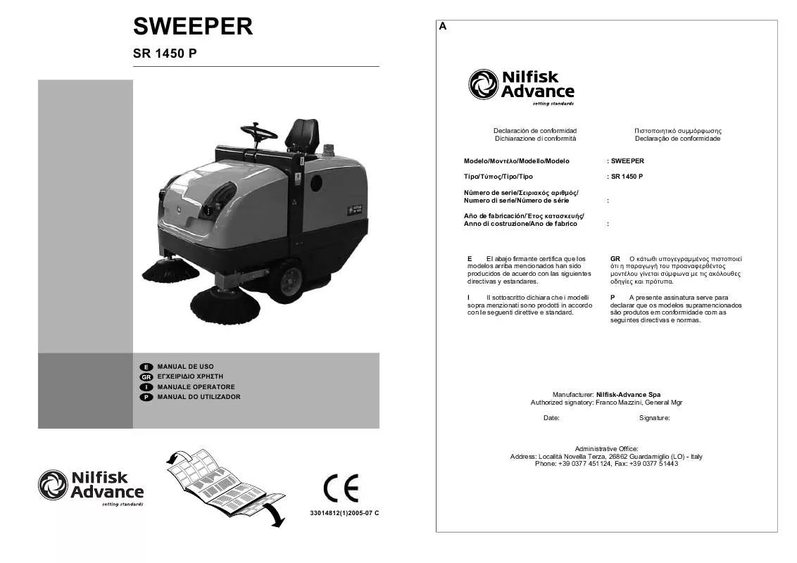 Mode d'emploi NILFISK SR 1450 P