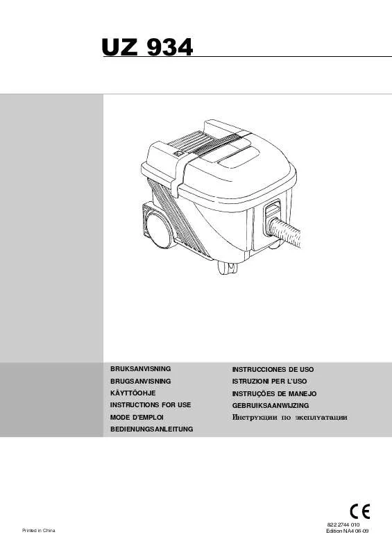 Mode d'emploi NILFISK UZ 934