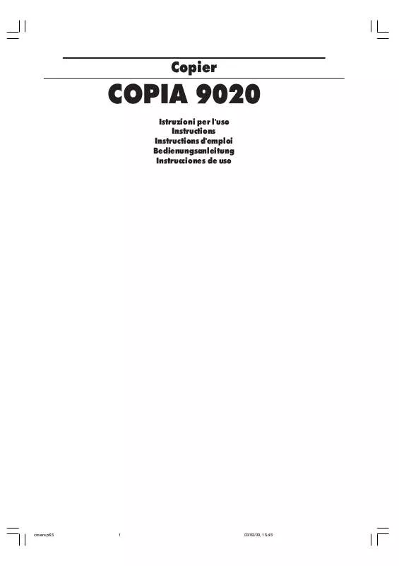 Mode d'emploi OLIVETTI COPIA 9020