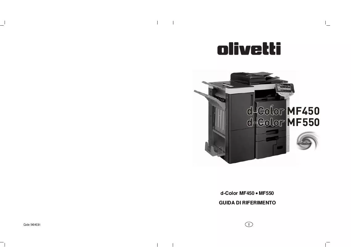 Mode d'emploi OLIVETTI D-COLOR MF450 E D-COLOR MF550