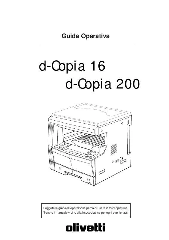 Mode d'emploi OLIVETTI D-COPIA 16