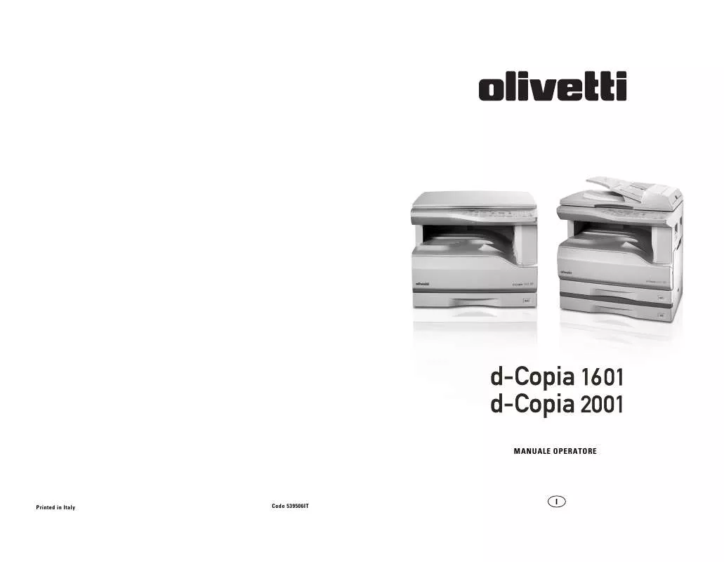 Mode d'emploi OLIVETTI D-COPIA 1601 E 2001