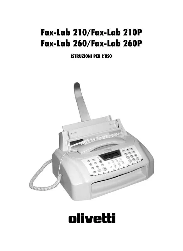 Mode d'emploi OLIVETTI FAX-LAB 260