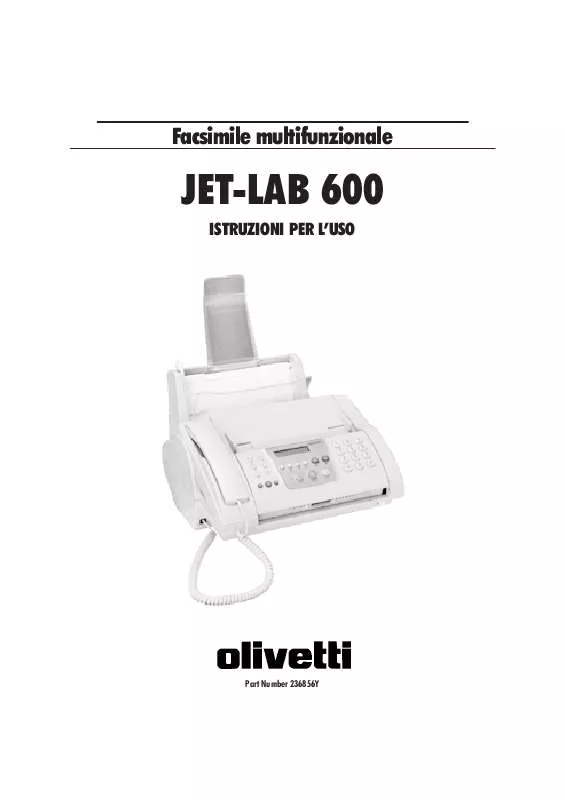 Mode d'emploi OLIVETTI JET-LAB 600