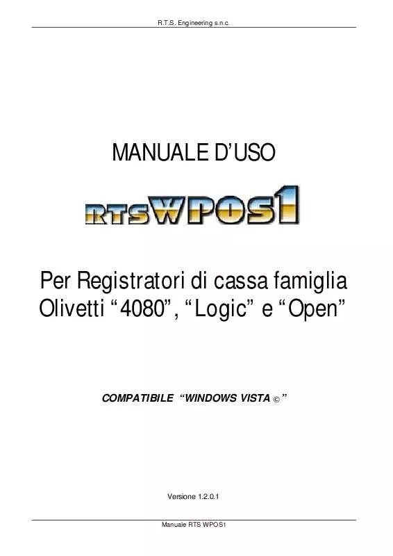 Mode d'emploi OLIVETTI REGISTRATORE DI CASSA LOGIC