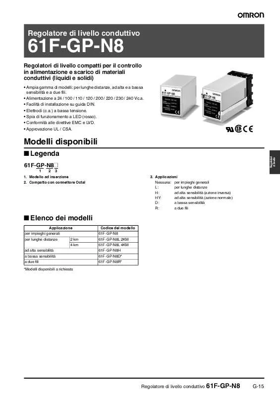 Mode d'emploi OMRON 61F-GP-N8