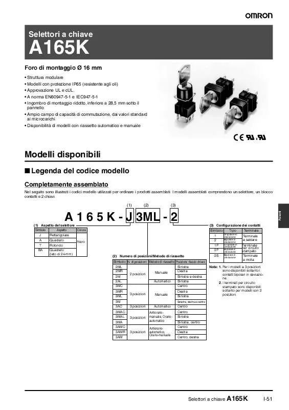 Mode d'emploi OMRON A165K