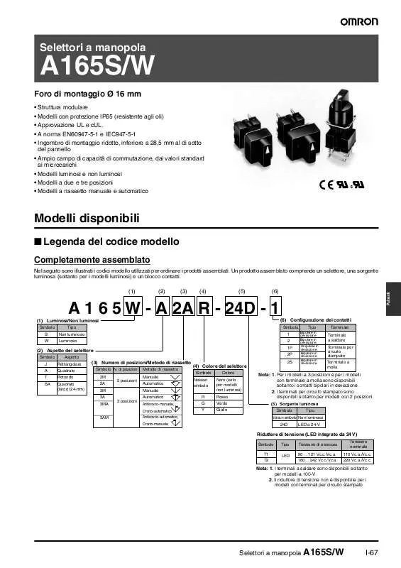 Mode d'emploi OMRON A165S