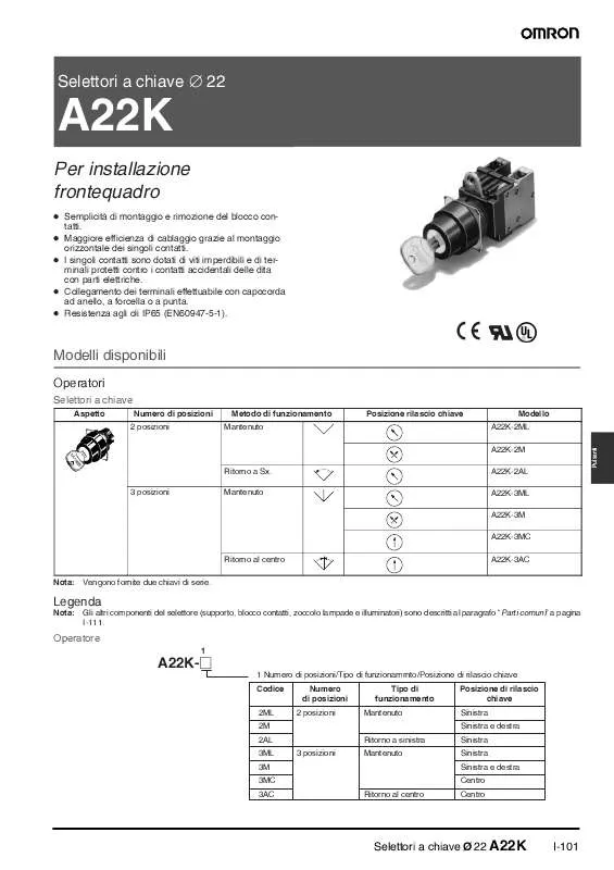 Mode d'emploi OMRON A22K