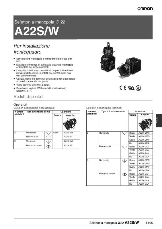 Mode d'emploi OMRON A22W