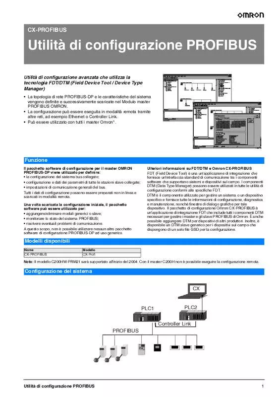 Mode d'emploi OMRON CX-PROFIBUS