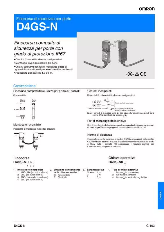 Mode d'emploi OMRON D4GS-N