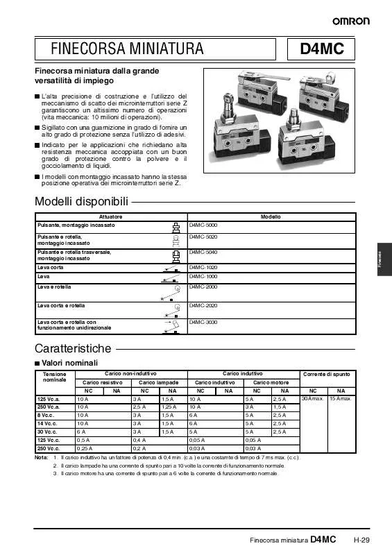 Mode d'emploi OMRON D4MC