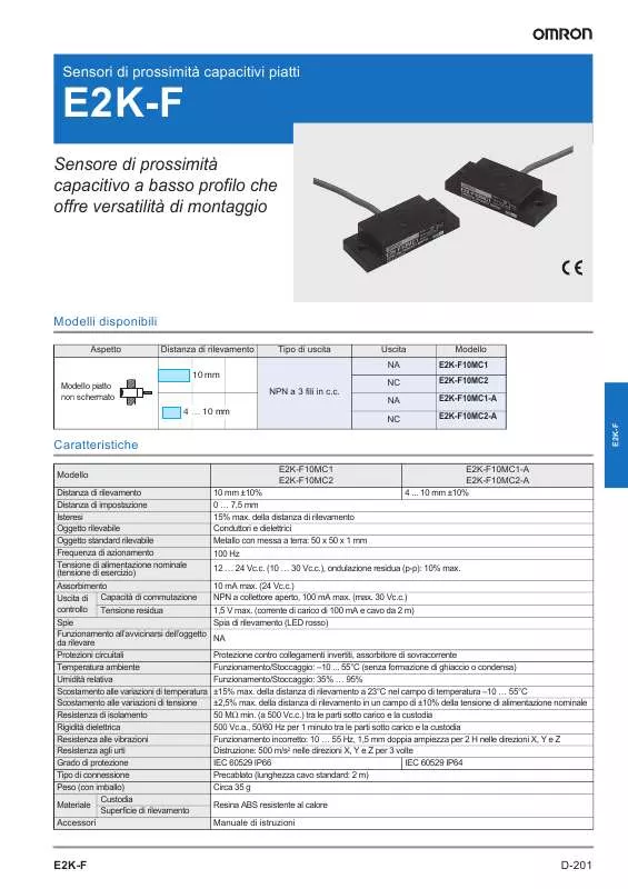 Mode d'emploi OMRON E2K-F