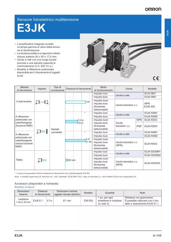 Mode d'emploi OMRON E3JK