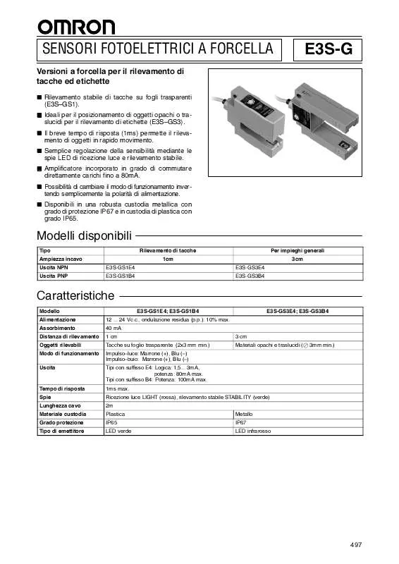 Mode d'emploi OMRON E3S-G