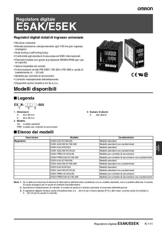 Mode d'emploi OMRON E5EK