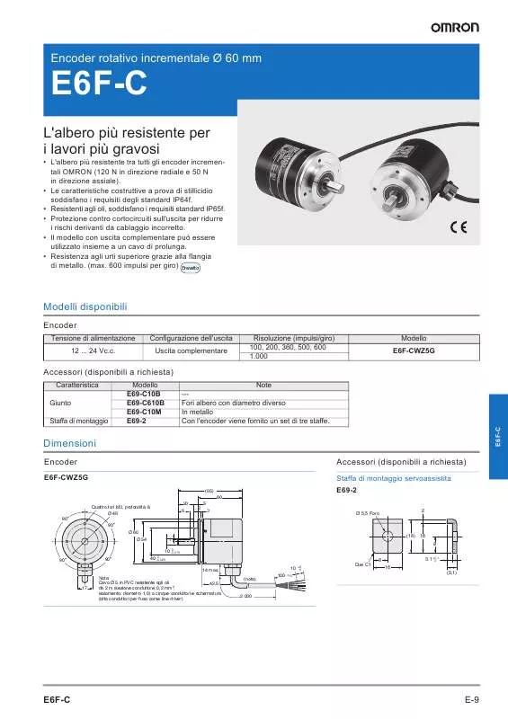 Mode d'emploi OMRON E6F-C