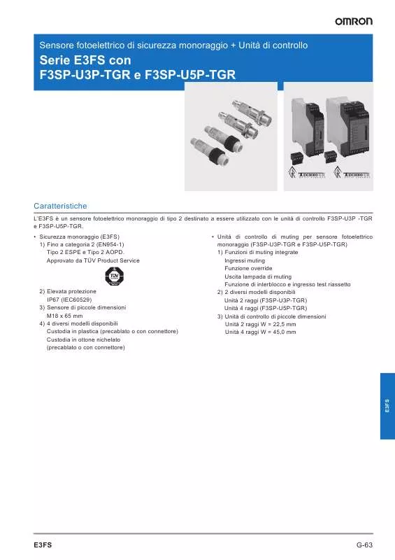 Mode d'emploi OMRON F3SP-U3P-TGR