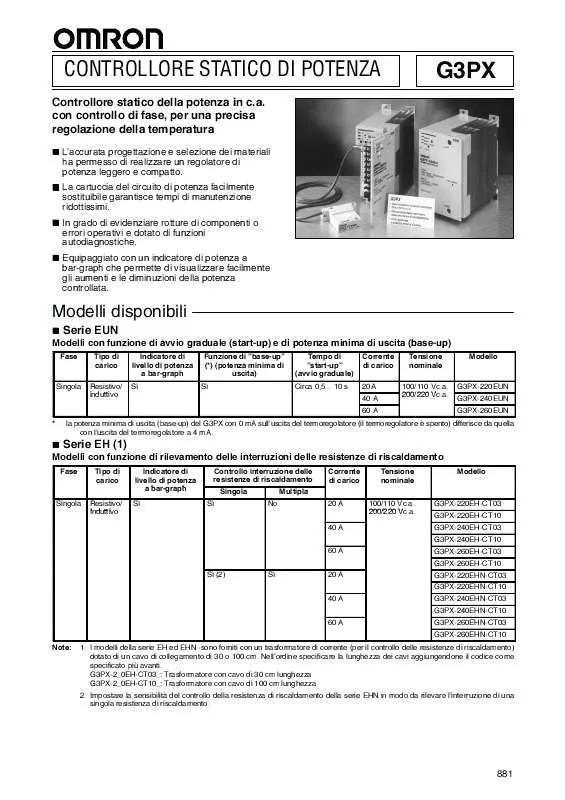 Mode d'emploi OMRON G3PX