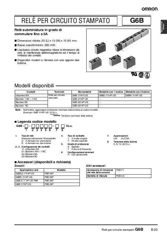 Mode d'emploi OMRON G6B