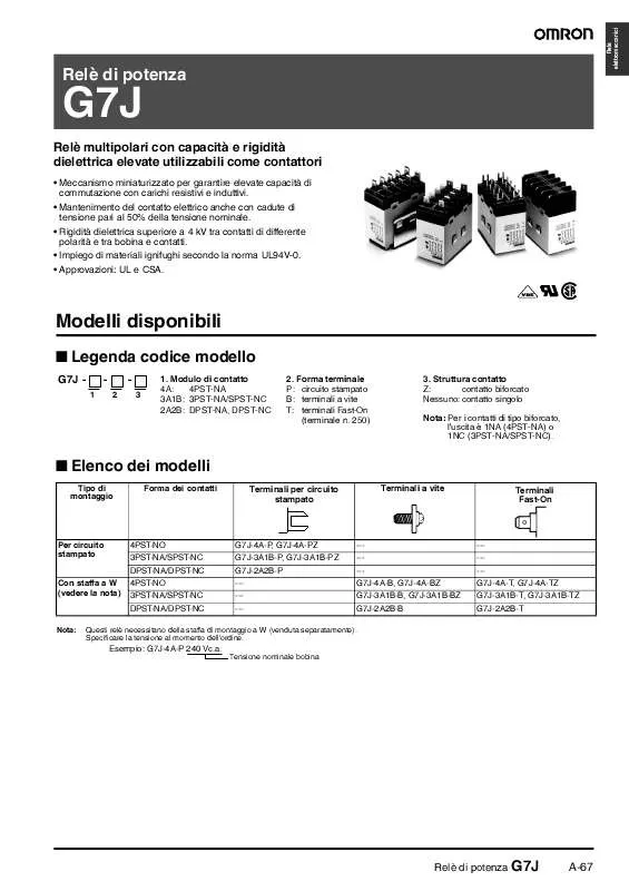 Mode d'emploi OMRON G7J