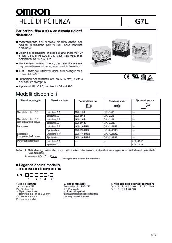 Mode d'emploi OMRON G7L