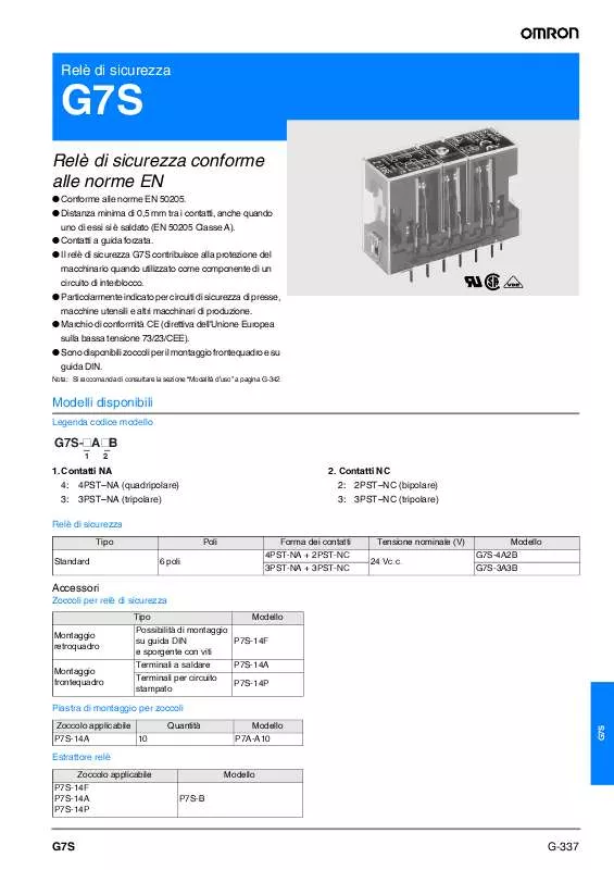 Mode d'emploi OMRON G7S