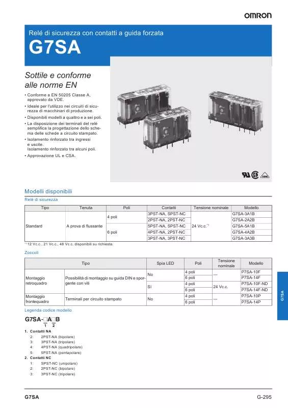 Mode d'emploi OMRON G7SA