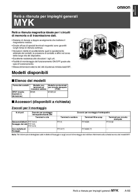 Mode d'emploi OMRON MYK