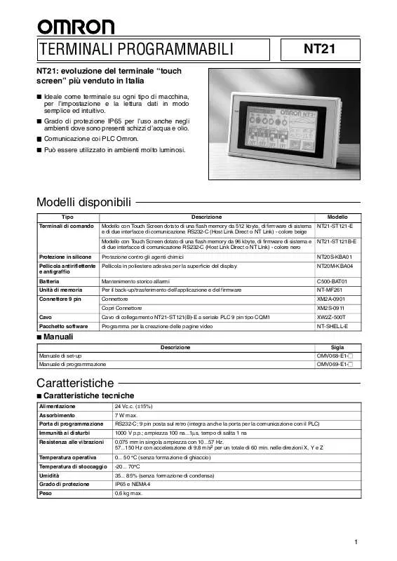 Mode d'emploi OMRON NT21