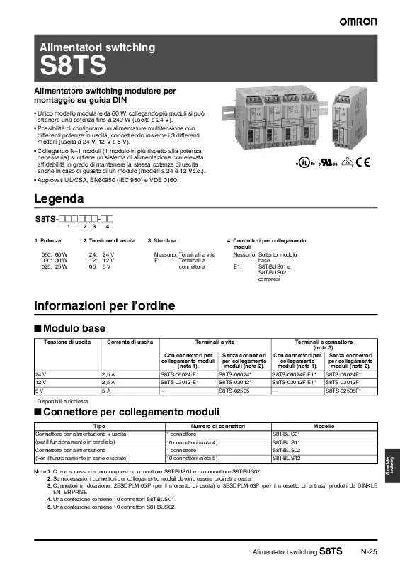 Mode d'emploi OMRON S8TS