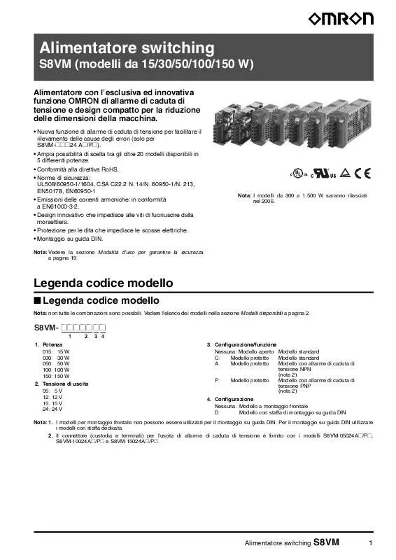 Mode d'emploi OMRON S8VM