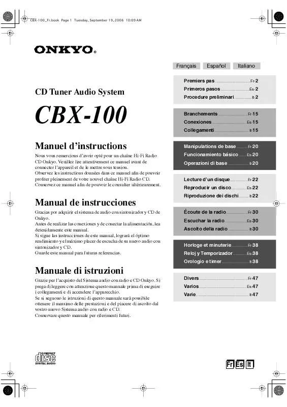 Mode d'emploi ONKYO CBX-100