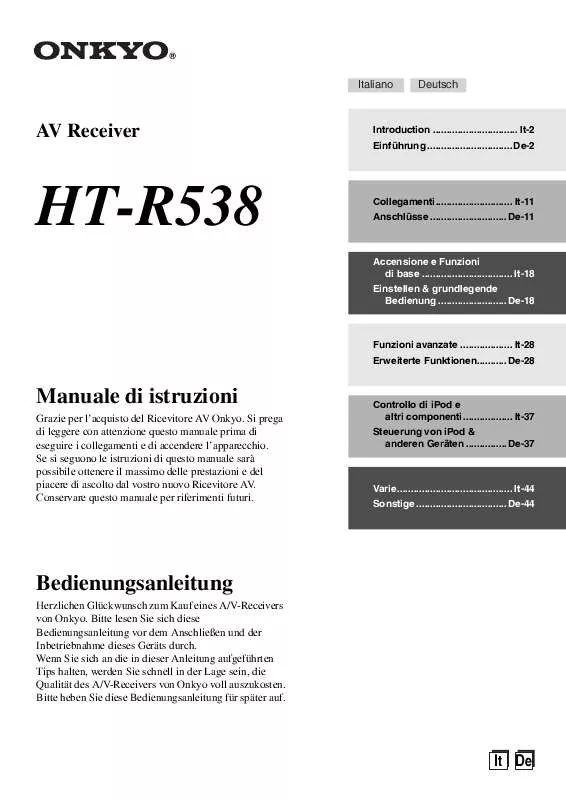 Mode d'emploi ONKYO HT-R538