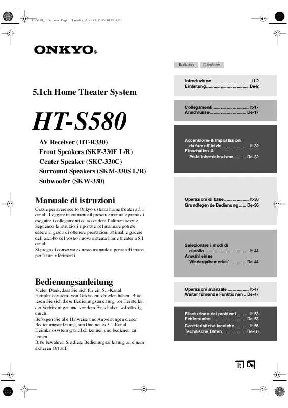 Mode d'emploi ONKYO HT-S580