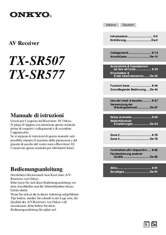 Mode d'emploi ONKYO TX-SR577