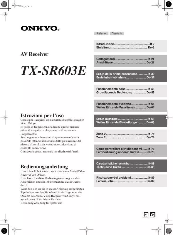 Mode d'emploi ONKYO TX-SR603