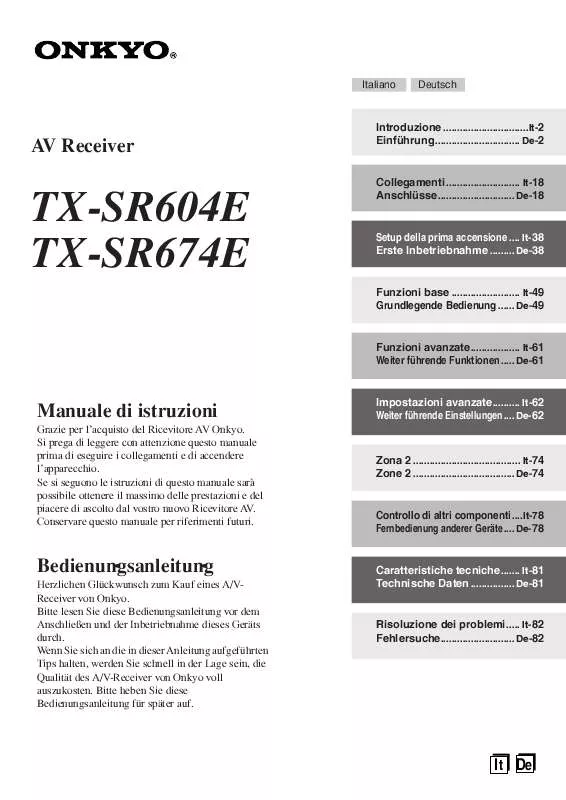 Mode d'emploi ONKYO TX-SR604E