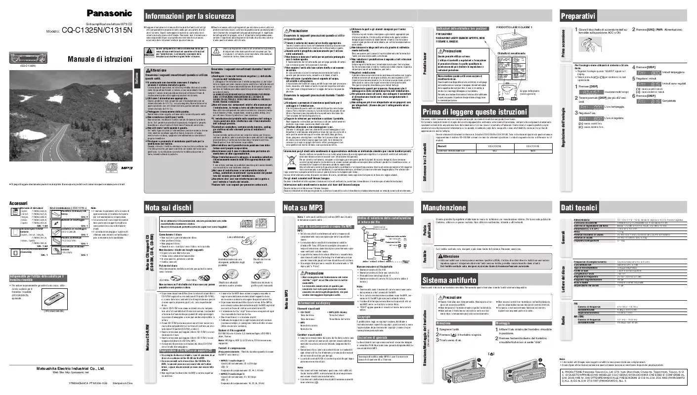 Mode d'emploi PANASONIC CQ-C1315N