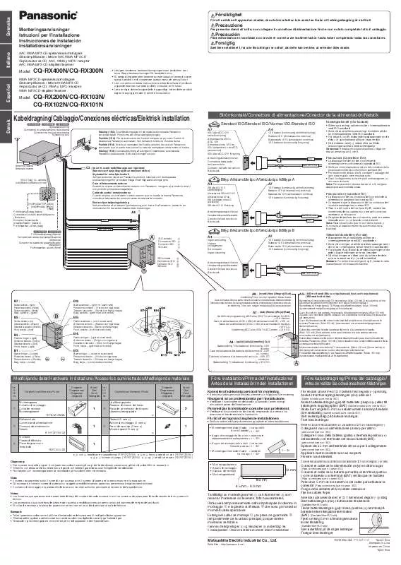 Mode d'emploi PANASONIC CQ-RX101N