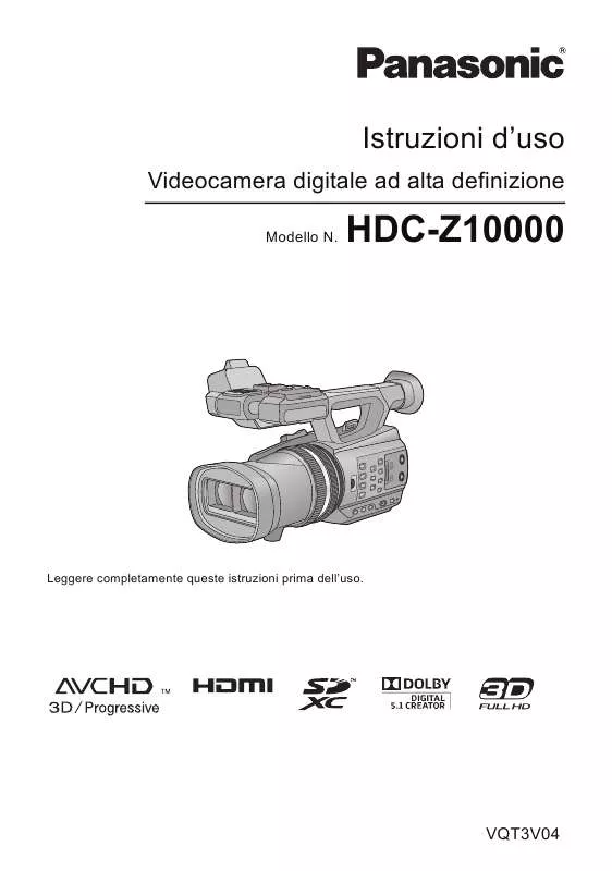 Mode d'emploi PANASONIC HDC-Z10000E